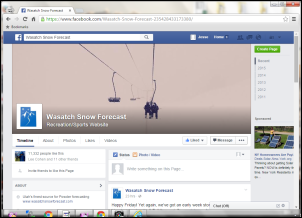 Wasatch Snow Forecast Facebook Screengrab